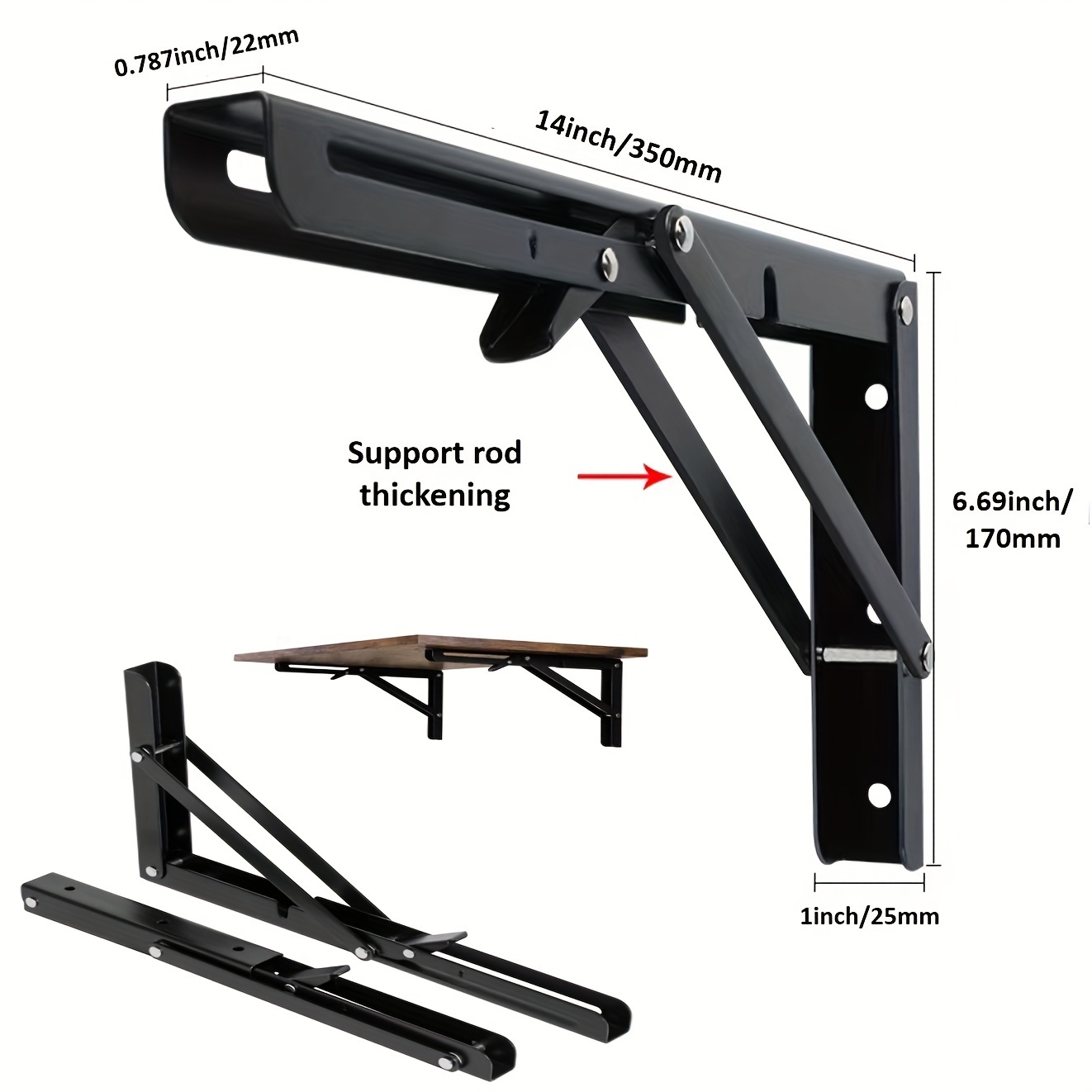 TEMU 2-pack Steel -mounted Folding - -saving Stool , Supports Up To 130