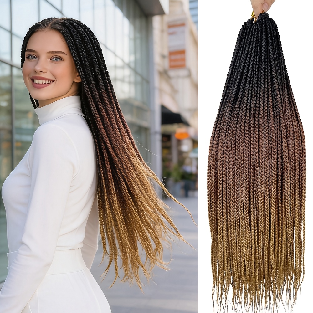 20 inch 44 strand   ombre hand crocheted three strand dreadlock wig stylish fluffy high density wig high temperature resistant synthetic fiber wig for daily wear parties costumes festivals and cosplay gifts beginner friendly hair