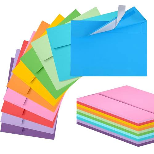 blank envelopes self seal 5x7 peel press self a7 random mix colored envelopes for greeting cards business cards invitation envelopes for wedding baby shower party postcard photos mailings