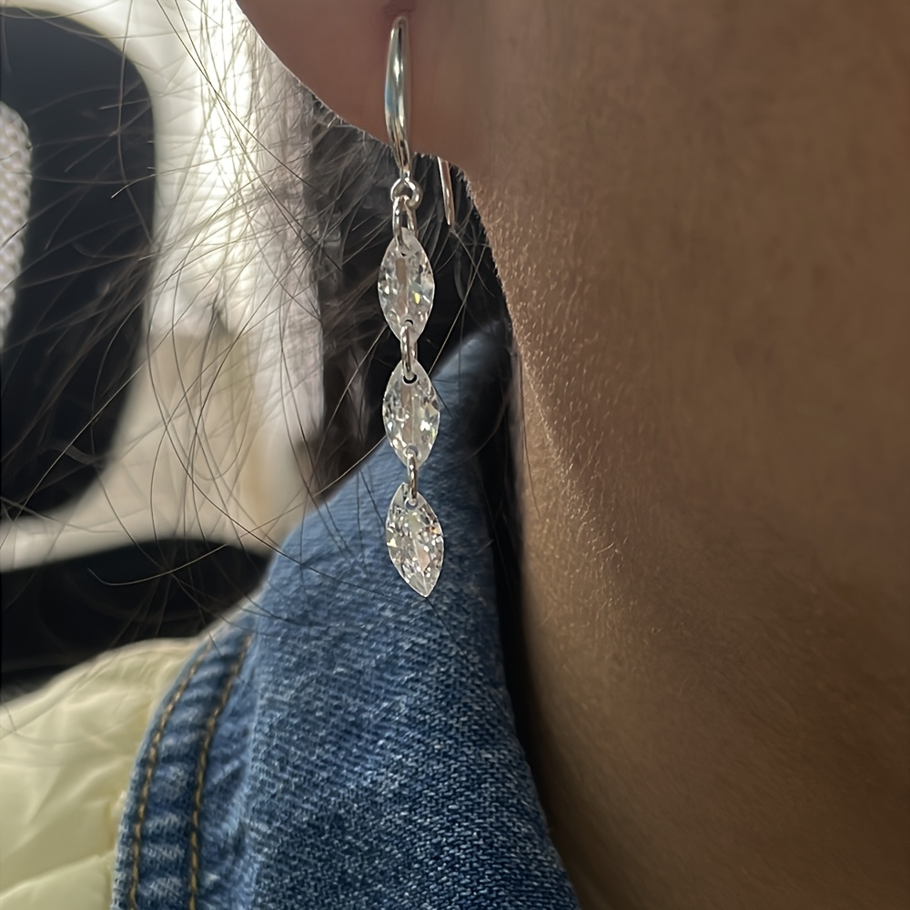 925 Silver Ear Hooks with Zirconia Tassels
