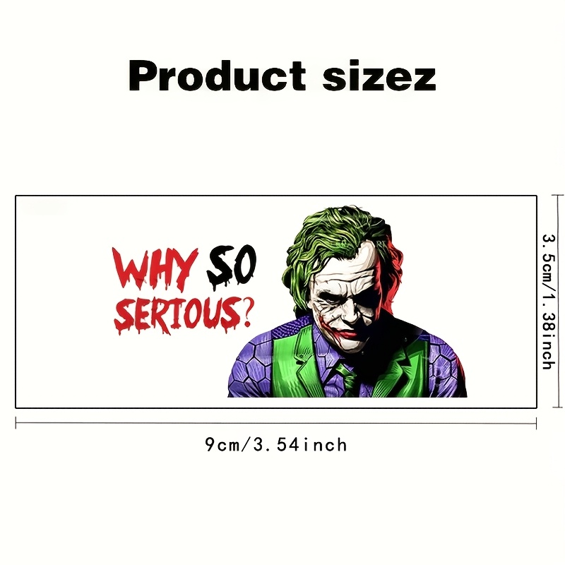 TEMU 1 pz, Adesivo per auto Joker, Decalcomania per specchietto retrovisore e copri serbatoio, per caschi, auto, moto e laptop, facile da installare,