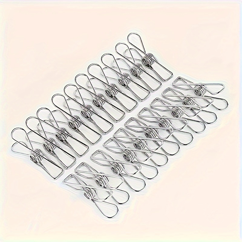 

20-pack Stainless Steel Clothespins - Heavy-duty, , Rust-resistant Metal Laundry Pegs With For Home, Dorm & Outdoor Use