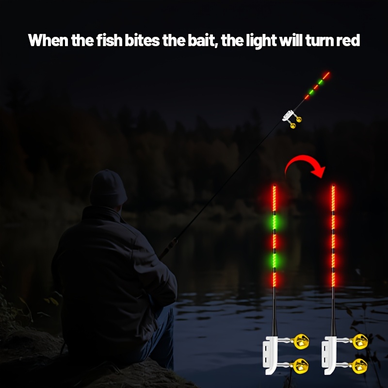 5 fishing rod tip lights bells glow sticks night use long - Temu Bahrain