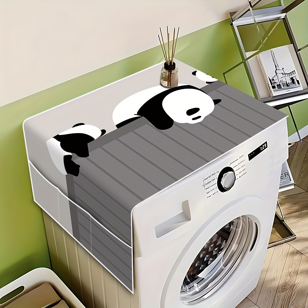 TEMU 1pc 2d Thin Refrigerator Cover/washing Machine Cover/oven Cover, Panda, Simple , Suitable For Thin-profile Kitchen Decoration Of Refrigerators,