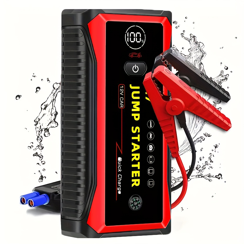 TEMU Car Jump Starter, 7000a Car Battery Charger, 12v Jump Battery Pack (up To 10l Gas Or 8.5l ) With Portable Charger, Emergency Led Light, Escape