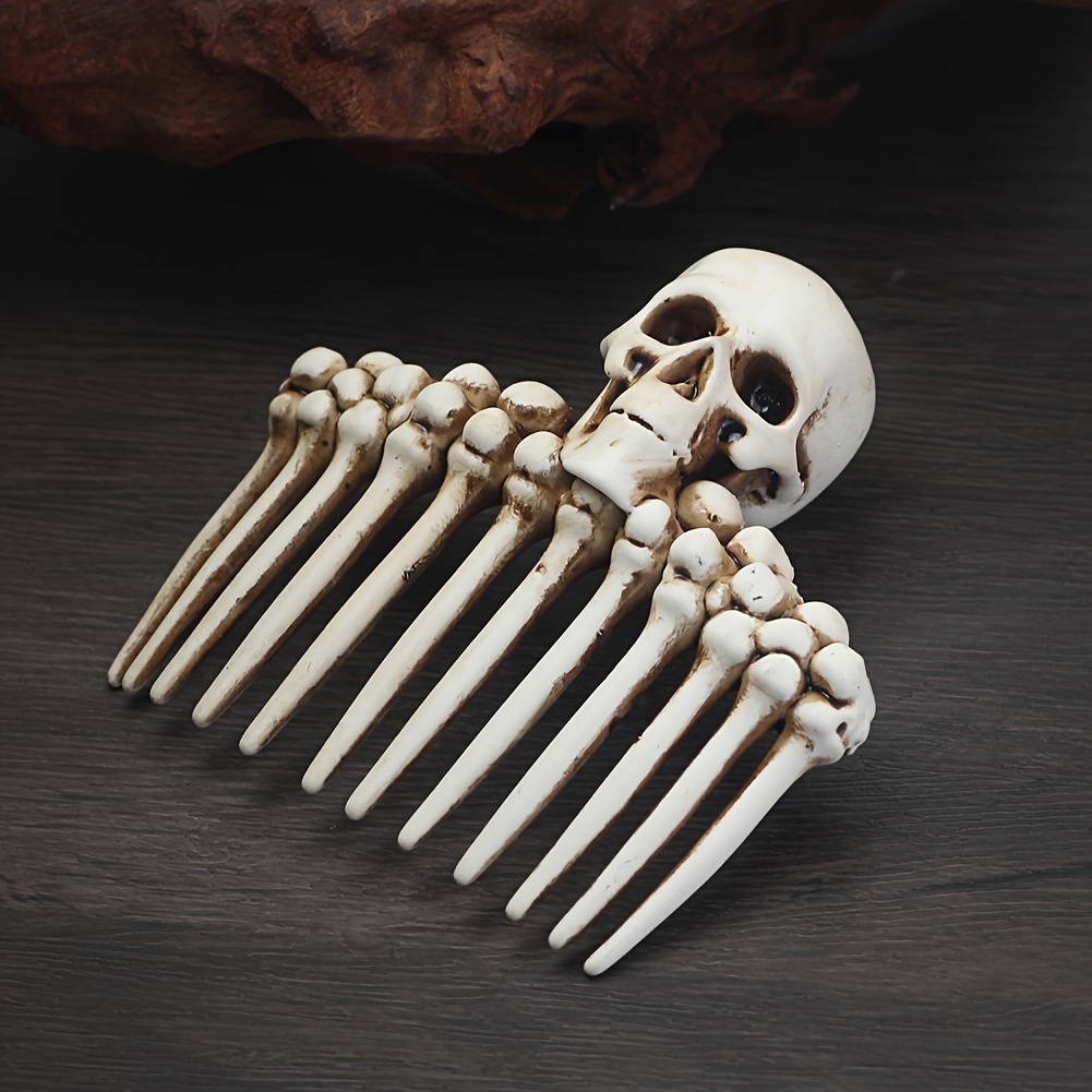 Retro Resin 3D Skull Hair Clip, Gothic Style