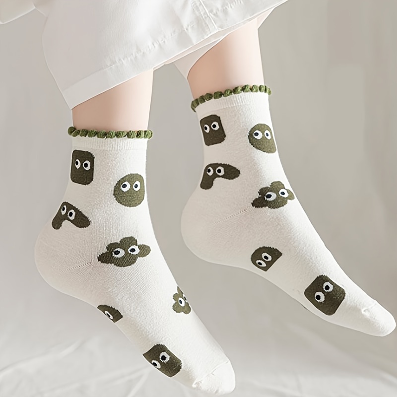 Boy's Girl's Trendy Cute Cartoon Print Crew Socks Cotton - Temu