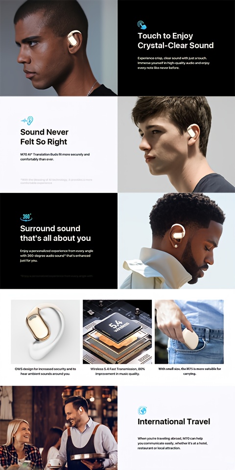language translation earbuds 3 in 1 translator earbuds 144 languages accents translator device translation earbuds real   for ios android for travel   details 2
