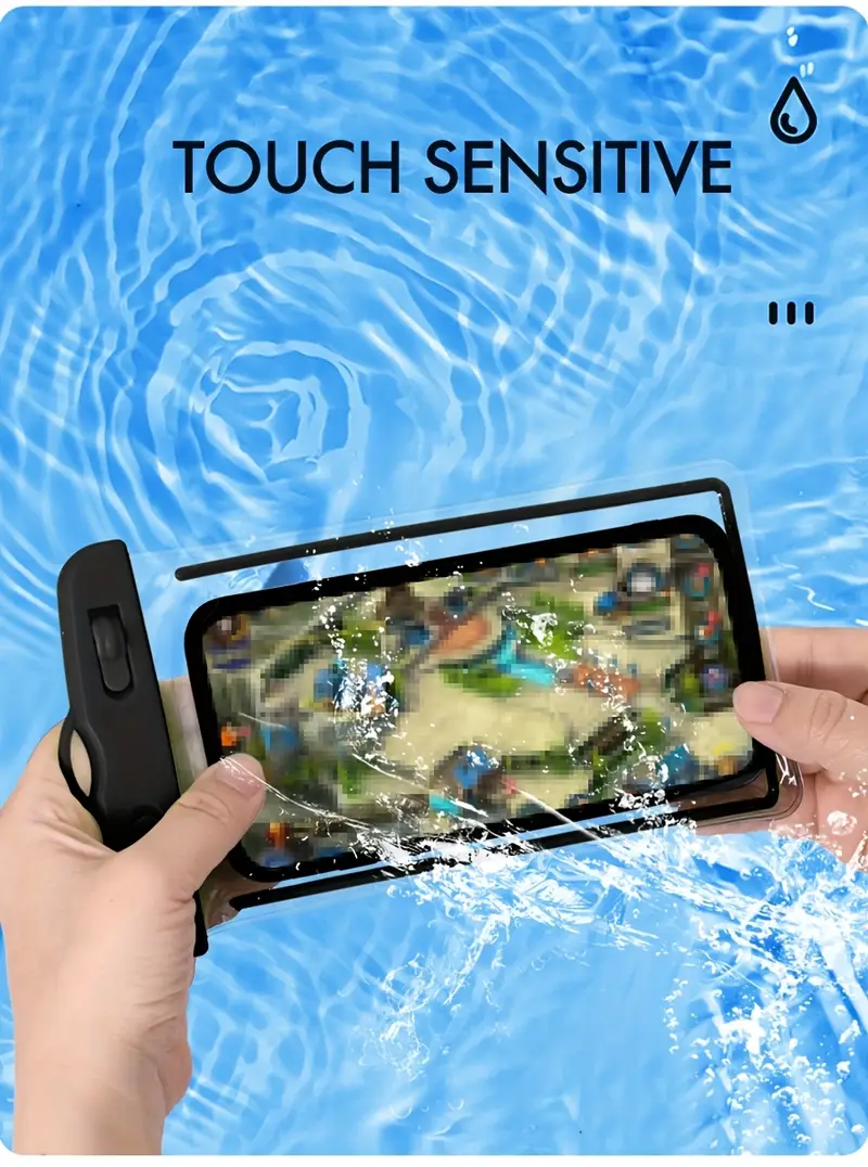 2件装夜光防水手机包触控萤幕游泳自封密封袋沙滩潜水摄影漂流透明防水手机壳 商品详情 3