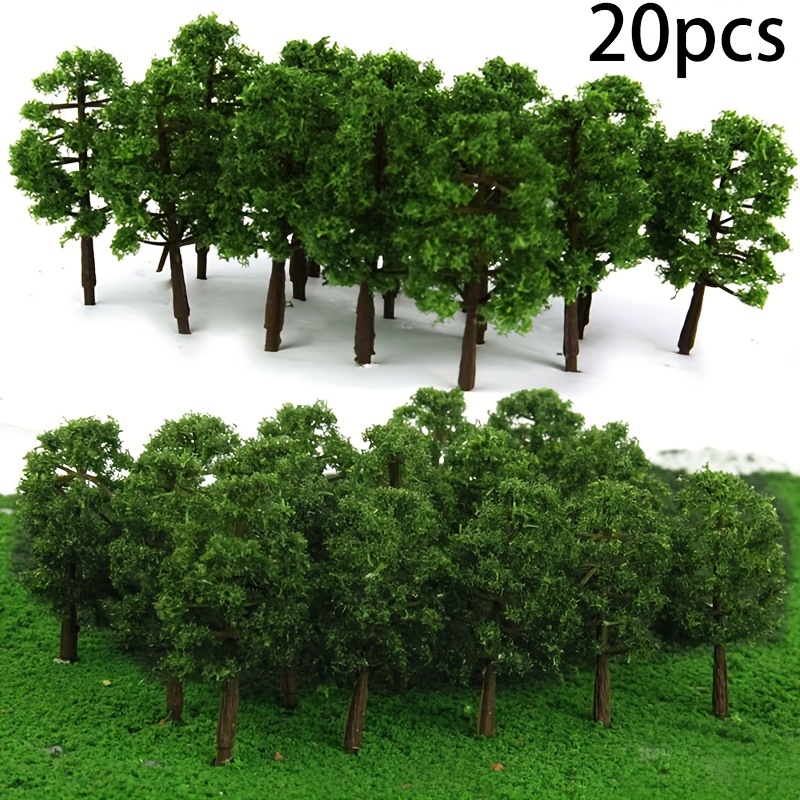 20/40pcs 8cm Light Tree Models | Garden Trees, Plant Decorations For Scenery, Ho Scale Forest Railway Landscape Layout, Architectural Scene, Made Of Plastic