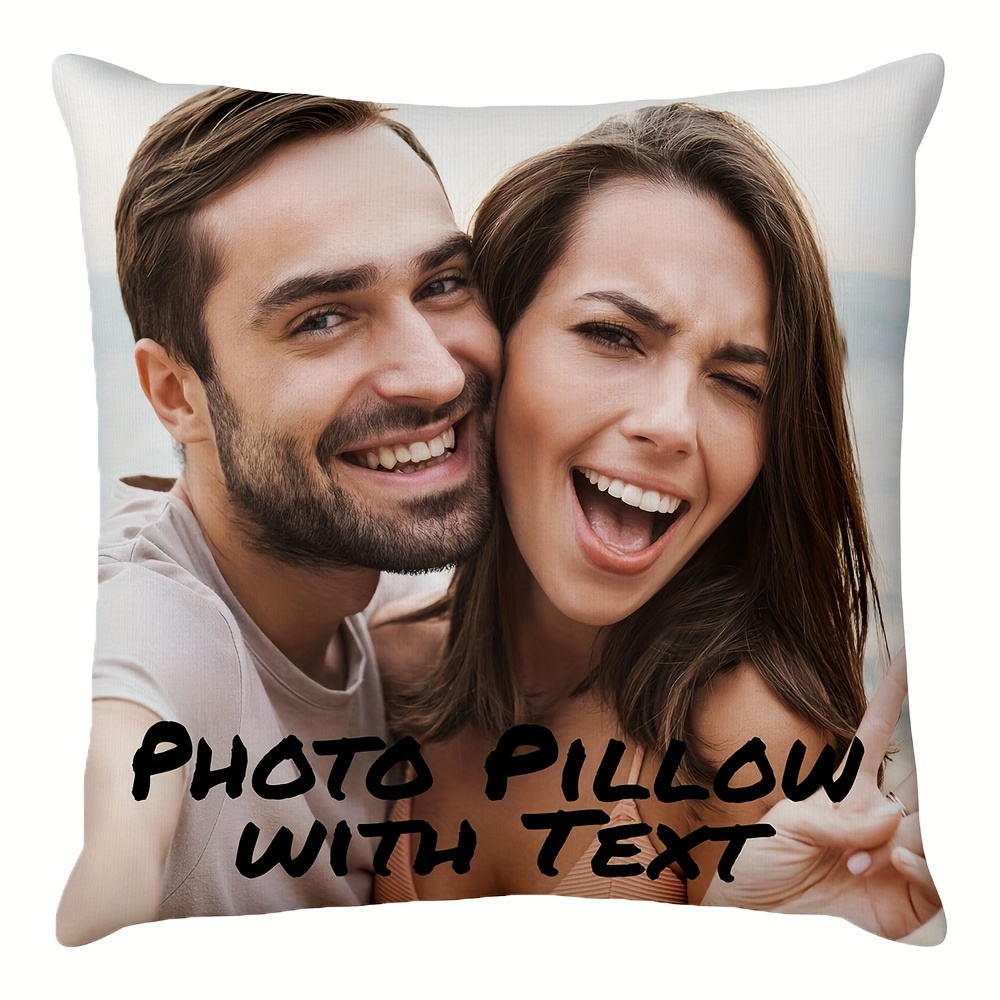 

1pc, Custom Photo 18x18 Inch Super Soft Short Plush Throw Pillow, Custom Photo Pillowcase, Single Side Soft Square Cushion Cover, For House Decoration No Pillow No Pillow Core