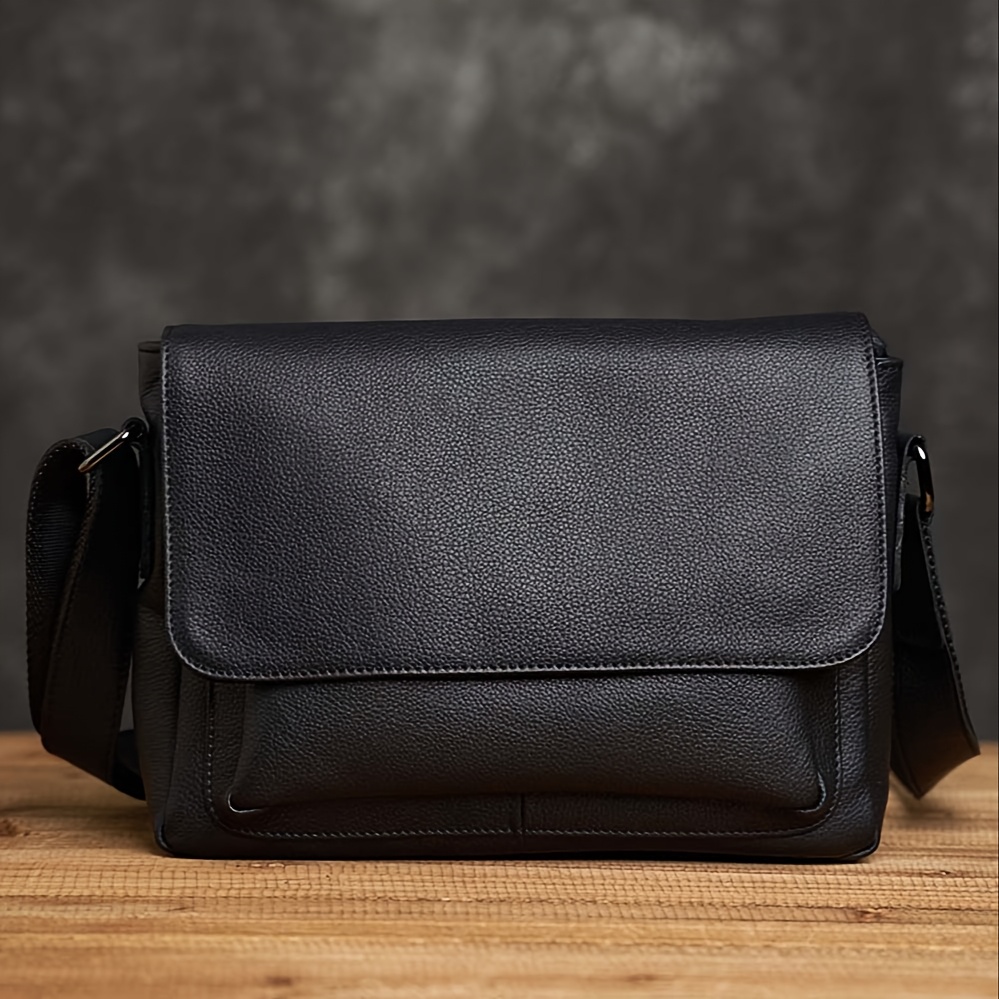 Bandolera de Cuero Bolso Cruzado Casual Minimalista para Hombre, Pequeño  Bolso Cuadrado en Piel de Primera Calidad, Estilo Vintage