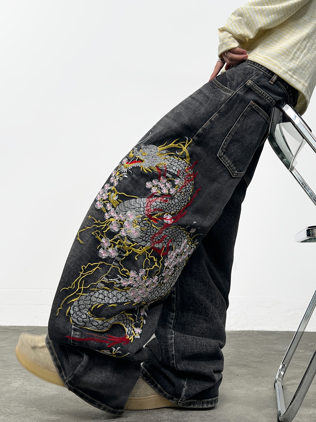 washed heavy duty dragon embroidery loose - Temu Cyprus