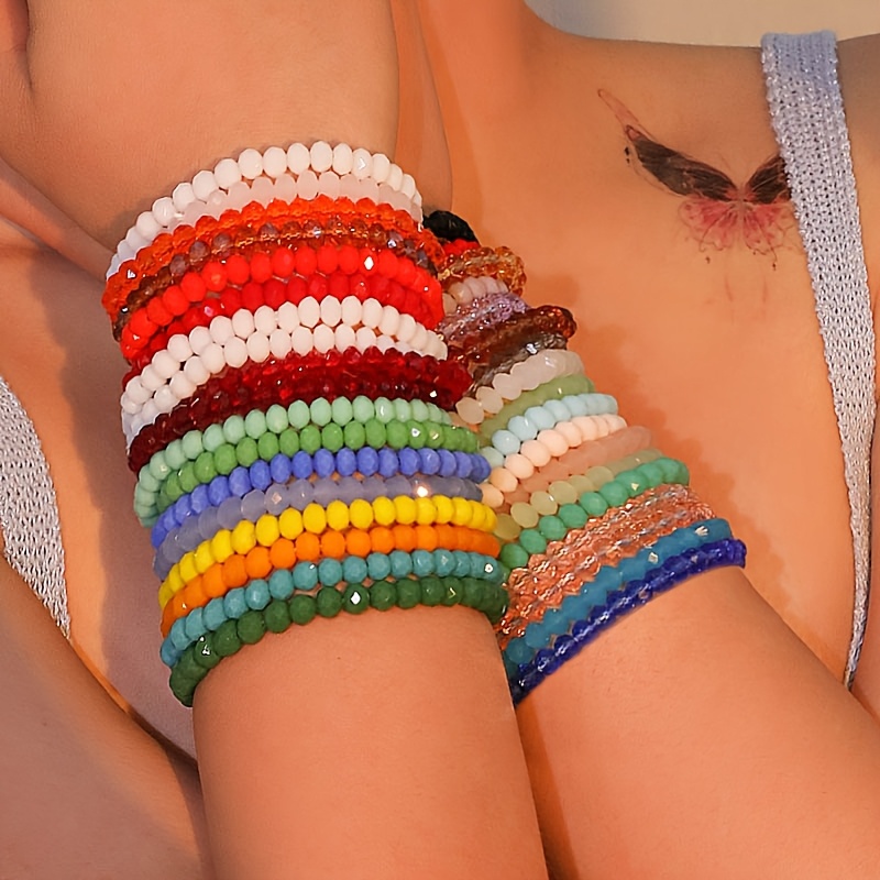 

36pcs Beaded Bracelets Set - & , For , Parties, And Vacations