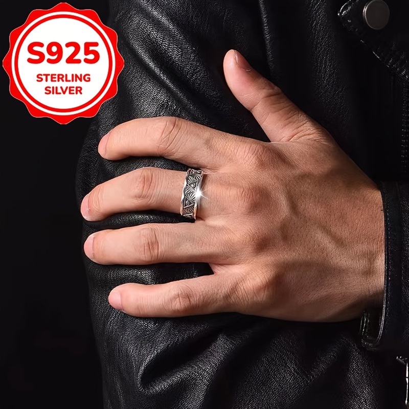 Women's S925 Pure Silver Retro Style Heart Ring, Gift for Her