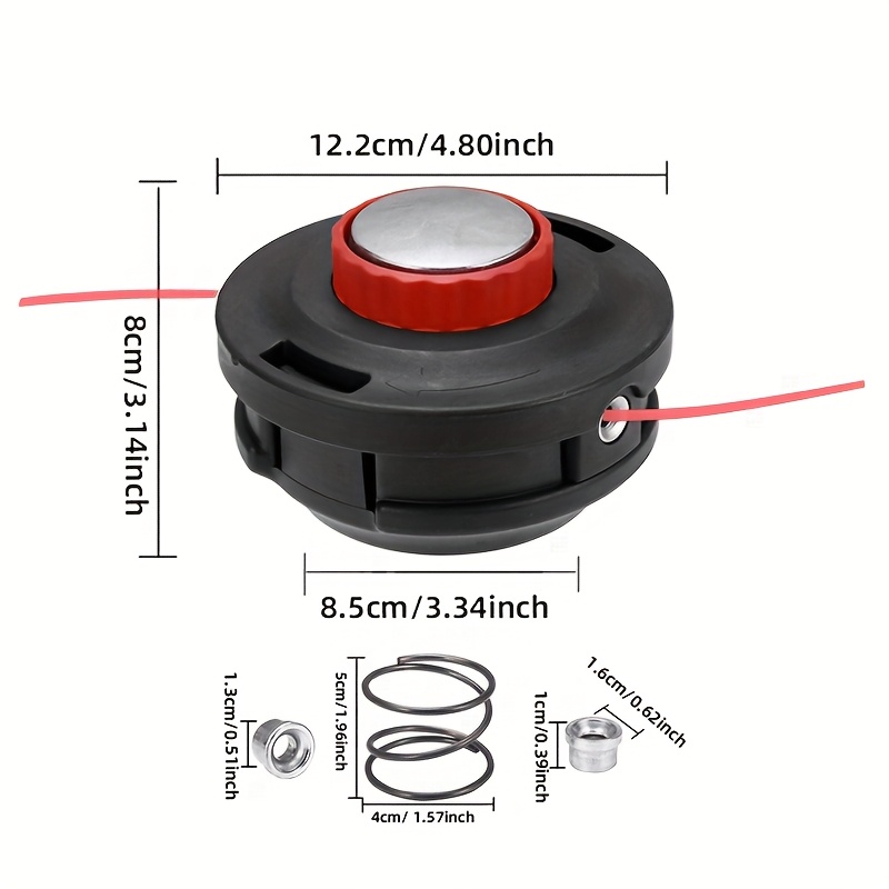 E-shop Gras-Trimmerkopf M10x1.25, mit M10x1.25mm Befestigungsbohrung. Mit langlebigerem Lagerdesign Aluminiumkopf. Abdeckung muss nicht zur