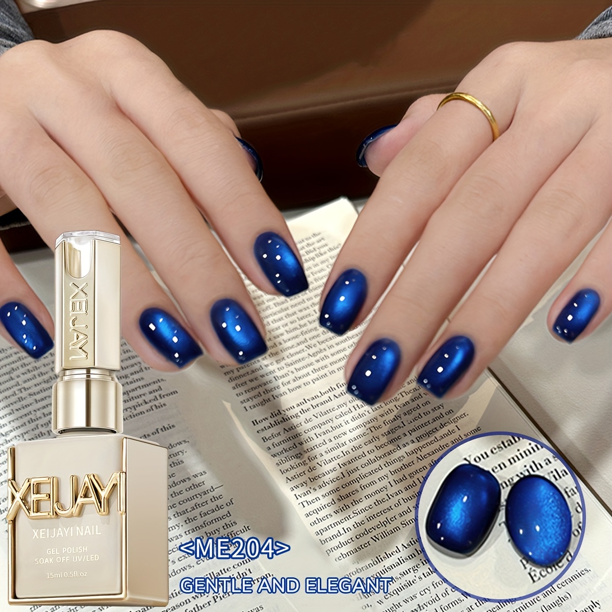 Image of 15ml Xeijayi Magnetic Cat Eye Gel Polish - Holographic /led Soak-off Nail Suitable For Salon & Diy, Magnetic Base For Nail , /korean Style Magnetic Gel For /, Magnetic Nail