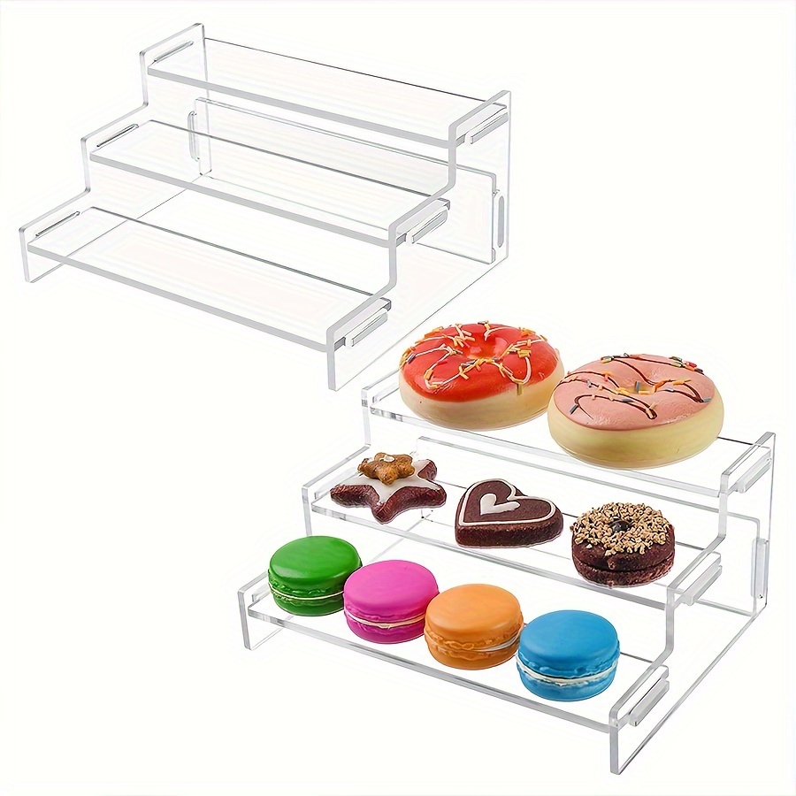 

1pc Modern Acrylic 3-tier Display Stand - Transparent, Detachable & Stackable For Collectibles, Cupcakes & More