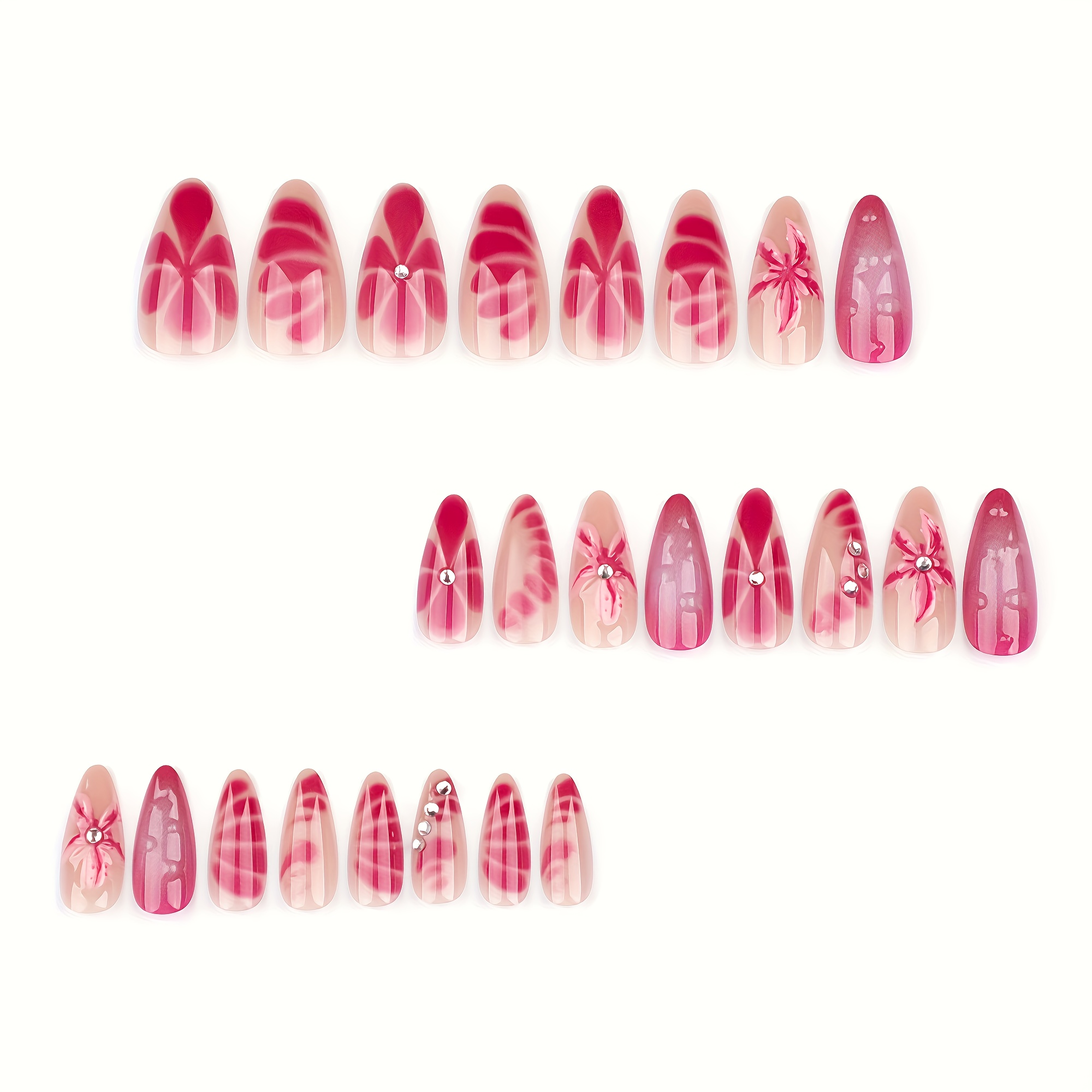 3 Sets Magnetische Nagelspitzen-Halter – Mit Acryl-Basis & 30 Stück Klebemasse, Für Nail Art Übung & Display