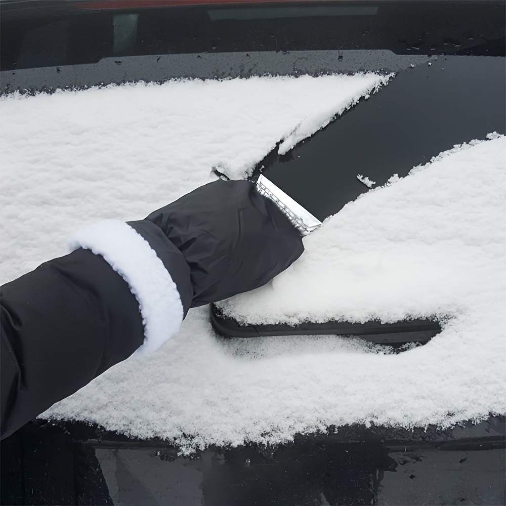 SCRUBIT Ice Scraper with Glove - Car Windshield Scraper for Ice and Snow  wFleece Mitt - Quickly Scrape and Remove Snow While Staying Warm 