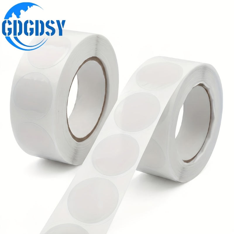 TEMU 2000pcs 2.5cm Transparent Round Pvc Stickers - Self-adhesive, Envelope Tab Sealer & Retail Package Round Labels - For Packaging And Sealing -