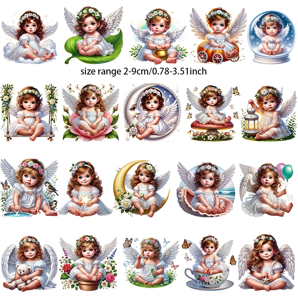 Image of 20pcs/pack Cute Stickers Winged Garland Stickers Handmade Photo Album Decor Supplies School Art Material