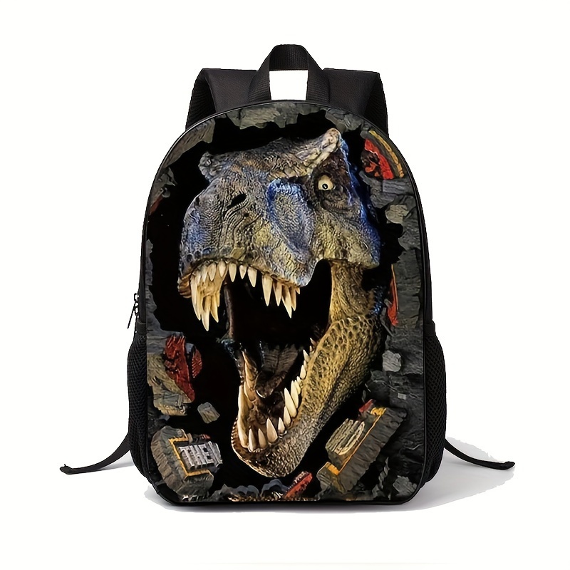 

Fashionable And Trendy Backpack With Cartoon Dinosaur Design, Ideal For Students With Shoulder Straps