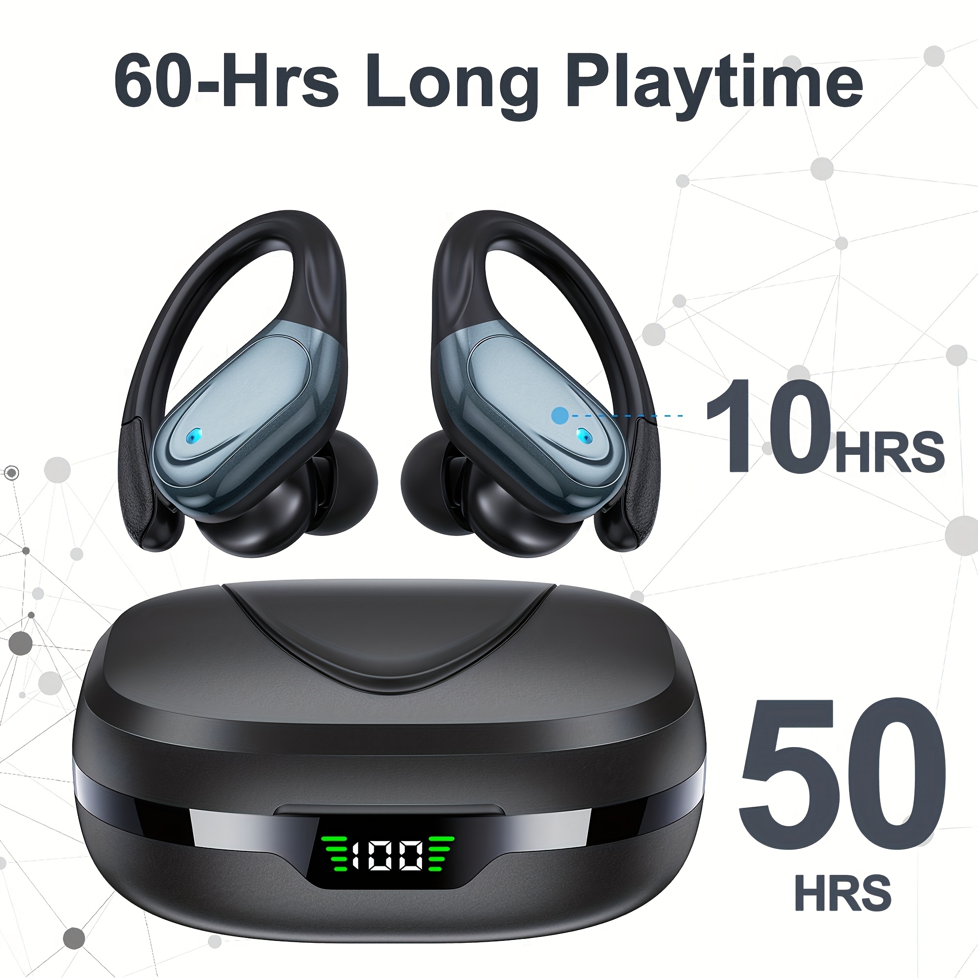 auriculares inalámbricos pantalla led auriculares Temu