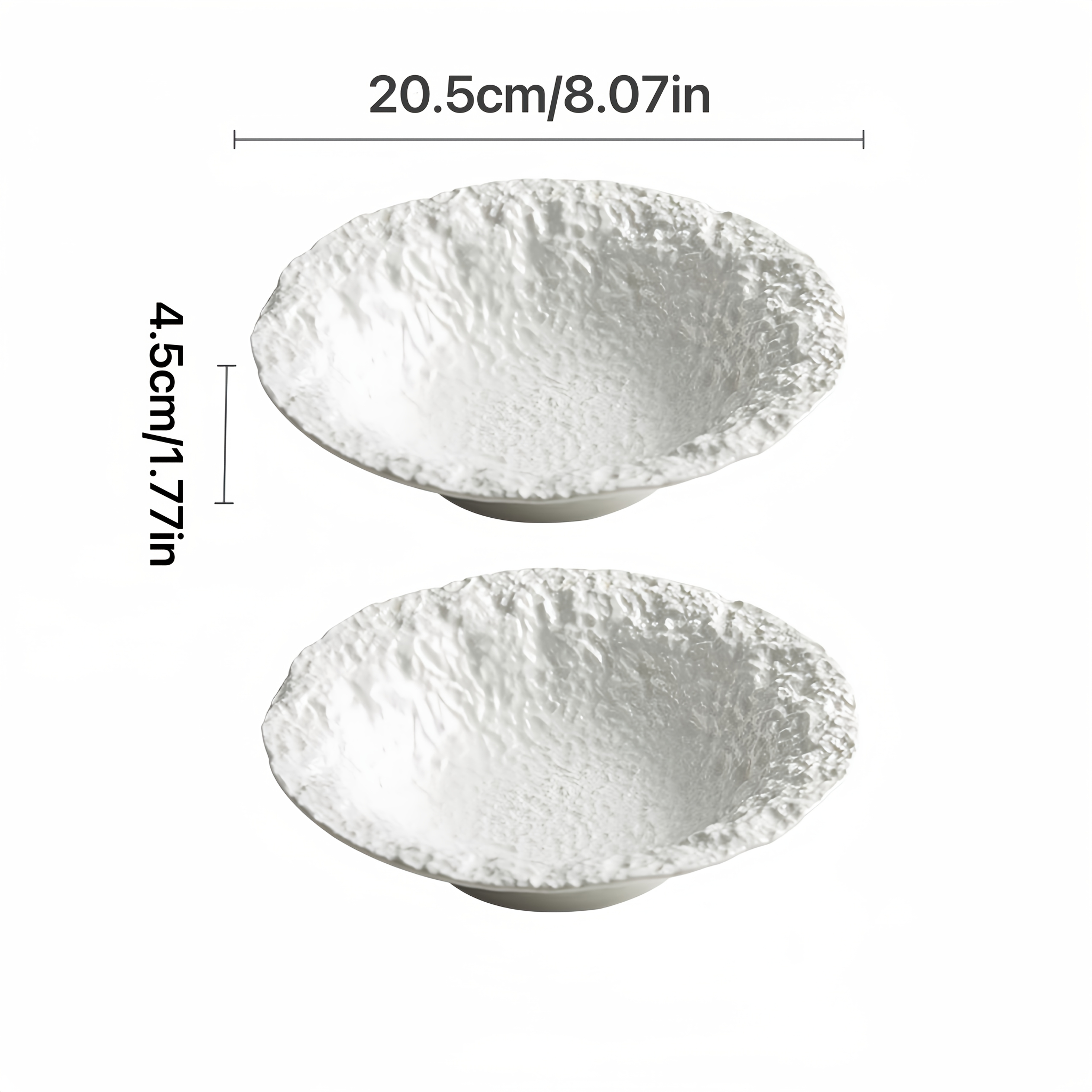 2pcs [hot Item] Rock Grain Ceramic Plate, Senior Restaurant , Soup Plate, Deep Plate, Restaurant Recommended Plate, Home Deep Plate Creative Tableware Senior Soup Plate
