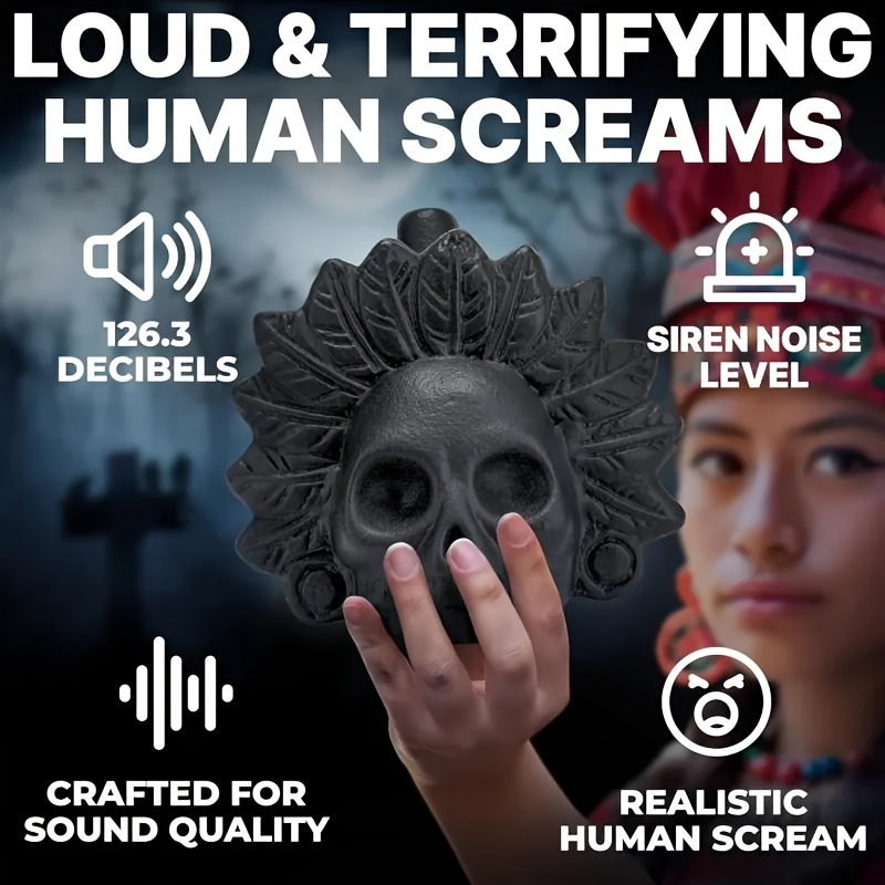 Sifflet Mortuaire Aztèque - Effrayant, Cris Humains Réalistes, Neuf