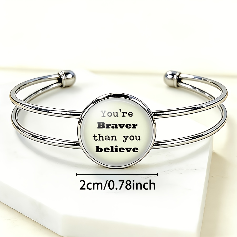Adjustable Opening Inspirational Quote Bracelet, Classic Design