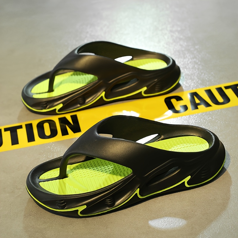 mens and womens fashionable color block thick bottom flip flops comfortable non slip casual durable eva sole toe sandals suitable for mens and womens outdoor activities Product details 3