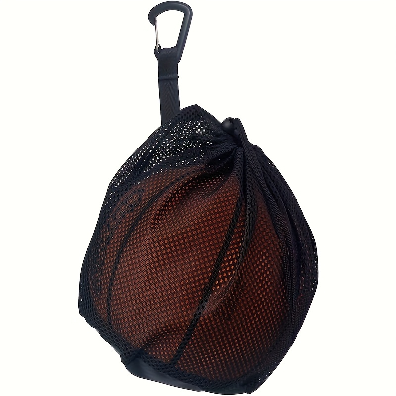 

Multi-sport Portable Net Bag With Drawstring - Black Non-woven Fabric, Ideal For Basketball, Football, Volleyball Training - Includes Shoe Compartment