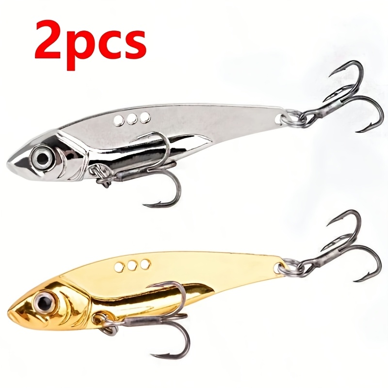 

2pcs/set Metal Vib Lure 7/10/15g Sinking Vibration Baits For Bass Pike Fishing Lure Golden