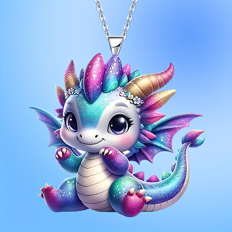 

Acrylic Dragon Pendant Necklace With - Perfect Gift For Girls, Ideal For Birthdays, Halloween & Christmas