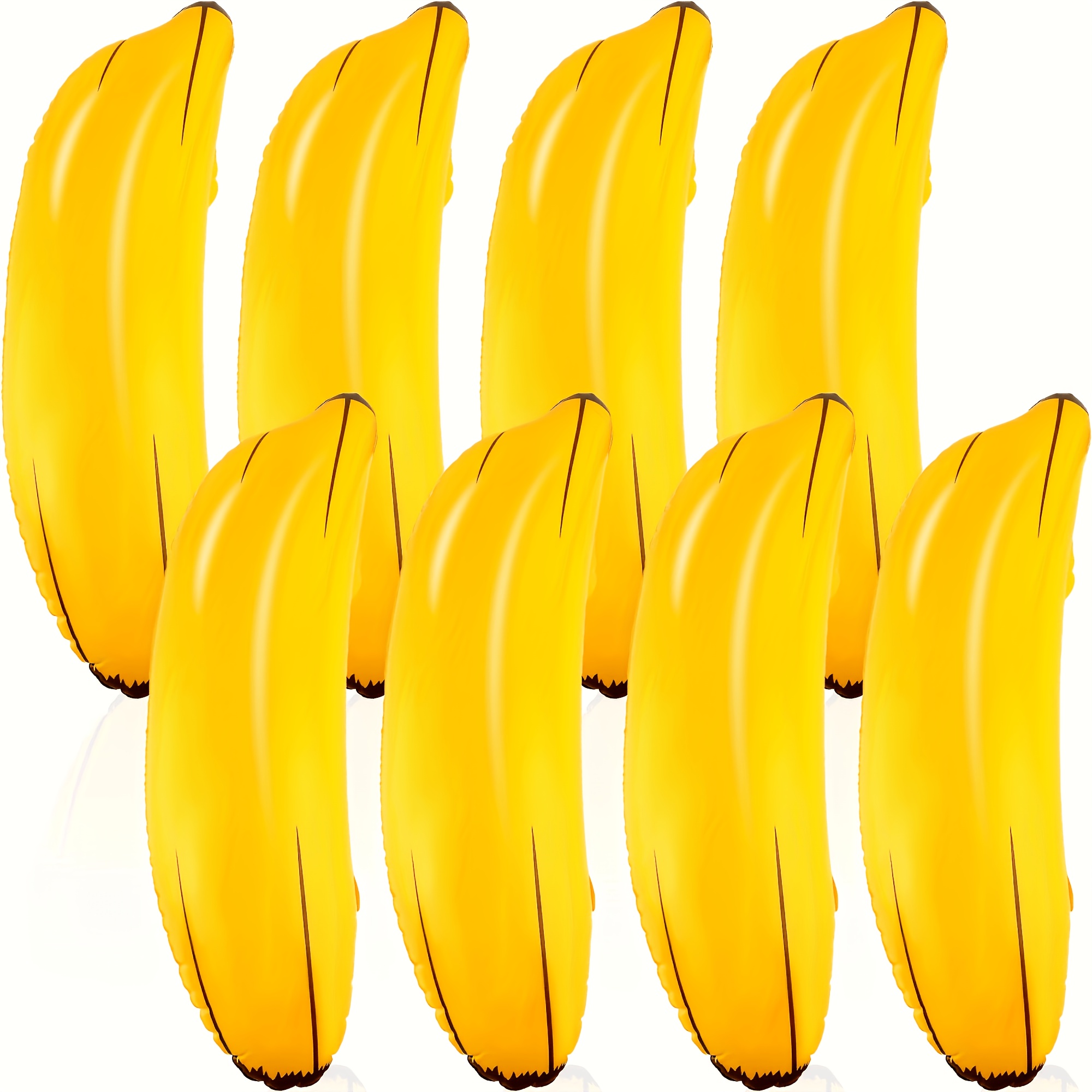 TEMU 8pcs Inflatable Banana Party Balloons, With A Appearance. Made Of Thickened Pvc Inflatable Material Leak-resistant. Suitable For Themed Parties,