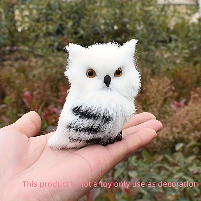 

Adorable White And Black Owl Decorative Home Décor - Artificial Fur, Perfect For Christmas Or Halloween Decorating