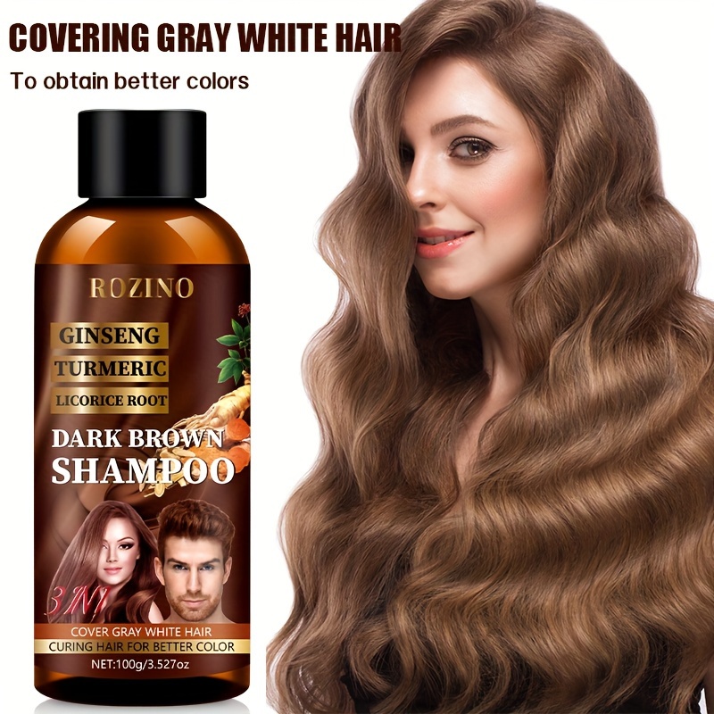 dark brown hair care shampoo contains ginseng turmeric - Temu