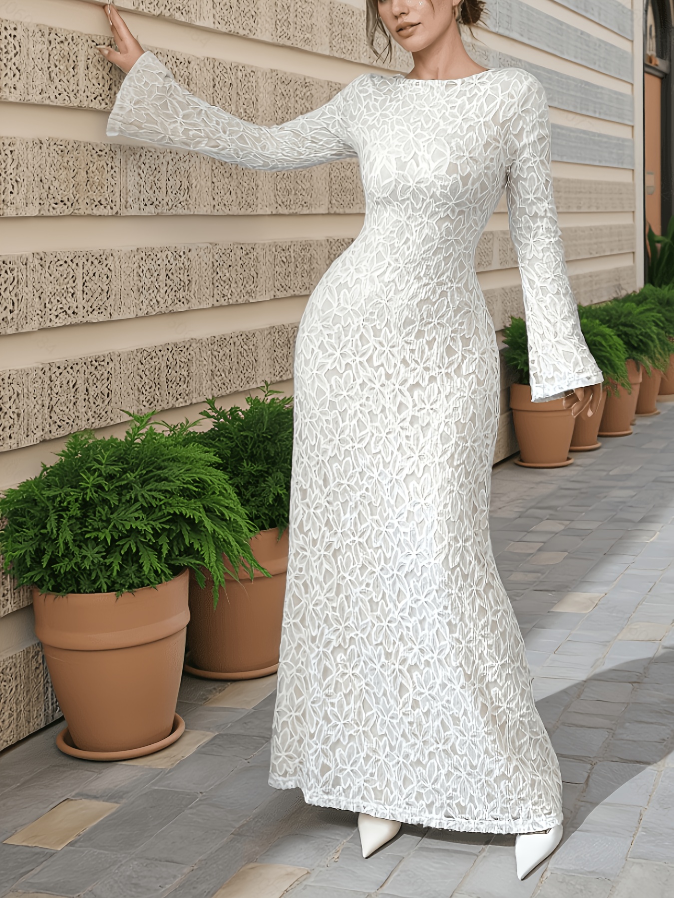 african white lace dress - Oman