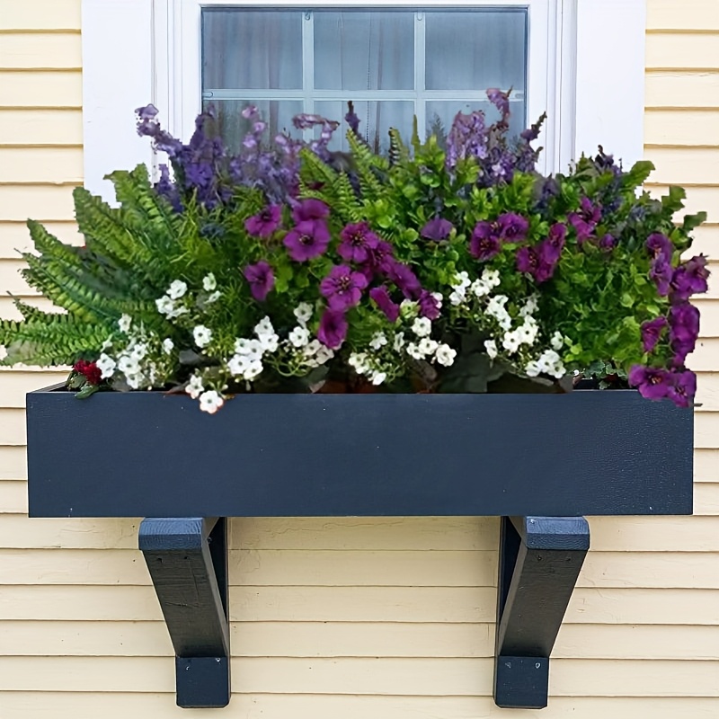 Image of 15/22pcs Of Elegant Lavender, Violet, Persian Fern, Eucalyptus Branches And Other , Theme Outdoor Artificial Bouquet - Uv Resistant, Non-fading Artificial Greenery, Including Purple, White Flowers And