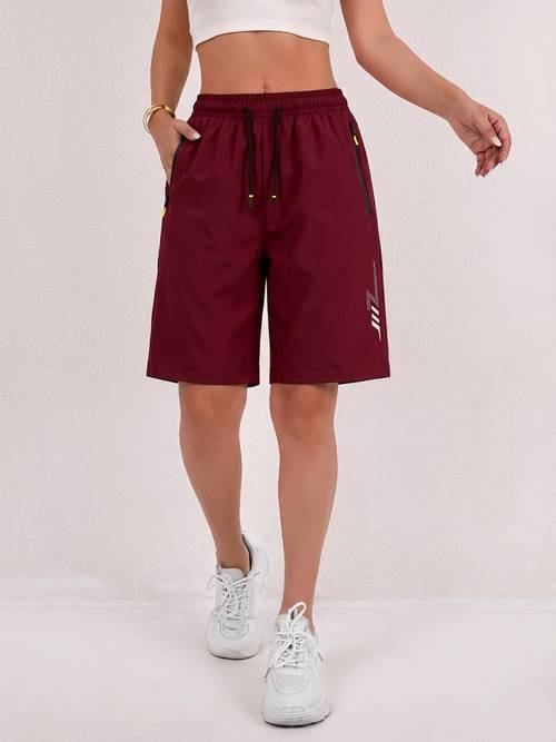 damen sport-shorts in lockerer passform, schnelltrocknend, mit rutschfesten reißverschlusstaschen für freizeit, fitness laufen