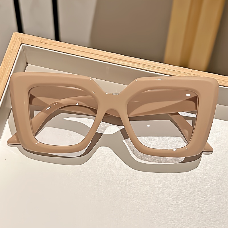 

Chic Oversized Square Frame Clear Lens Glasses - Fashion Eyewear With Anti-reflective Coating For ,