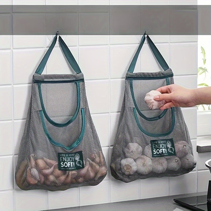 

Multi-functional Kitchen Storage Net Bag - Wall-mounted Organizer For Fruits, Vegetables, And Ginger-garlic | Accessory