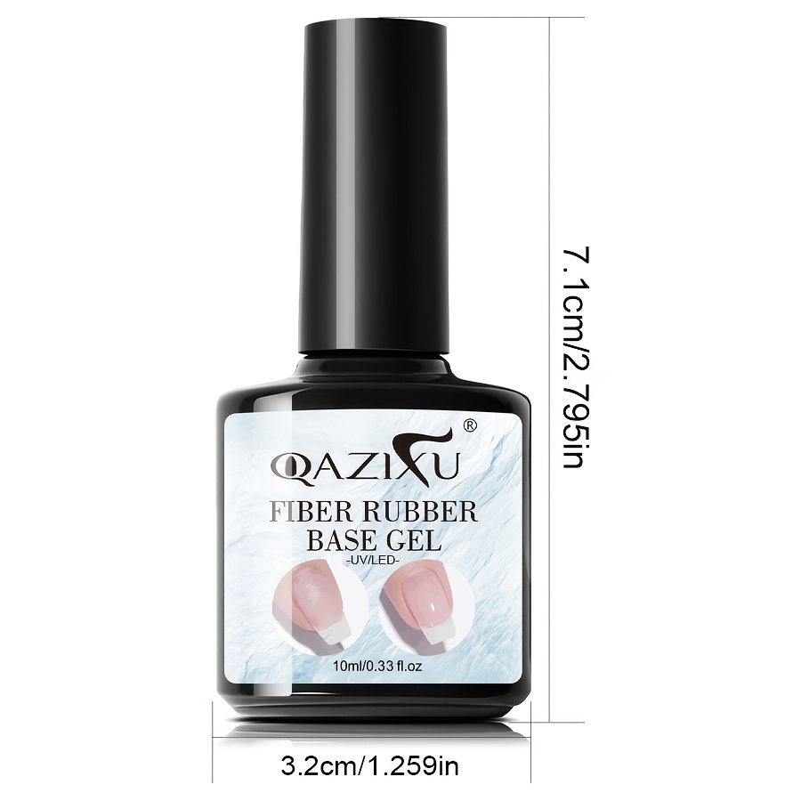 Image of Qazixu Fiber Rubber 2-in-1 - Quick-dry / Led Transparent For Damaged Nails, Thin Nail Strengthening, Broken Nail Fixing, Alcohol-free, Formaldehyde-free, Ideal For Nail Care