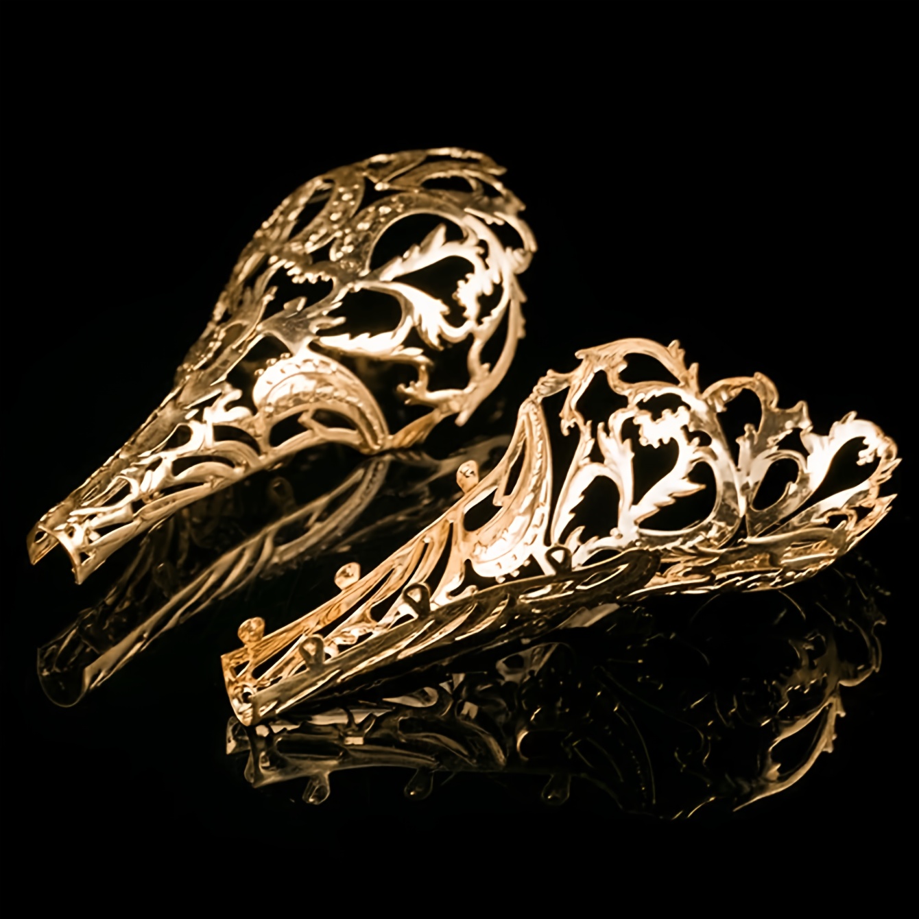 TEMU Lot de 2 protège-talons DIY Vintage avec pièces métalliques ajourées, pour accessoires de décoration de chaussures, pour talons hauts de mariage