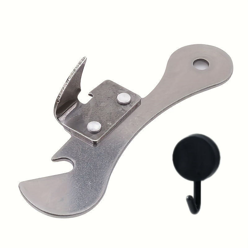 TEMU 2pcs Set (can Opener And Hook) 2-in-1 Multifunctional Can Opener, Stainless Steel Manual Can Opener With Ergonomic Non-slip Handle Kitchen Tool