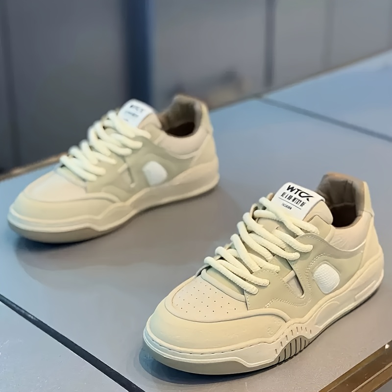 Men'S 2025 Summer Sneakers - White Casual Sports Shoes with Red and Blue Accents, Lace-Up Design, Rubber Sole, All-Season Footwear, Casual Running Shoes|Casual Style Sneakers|Rubber Base