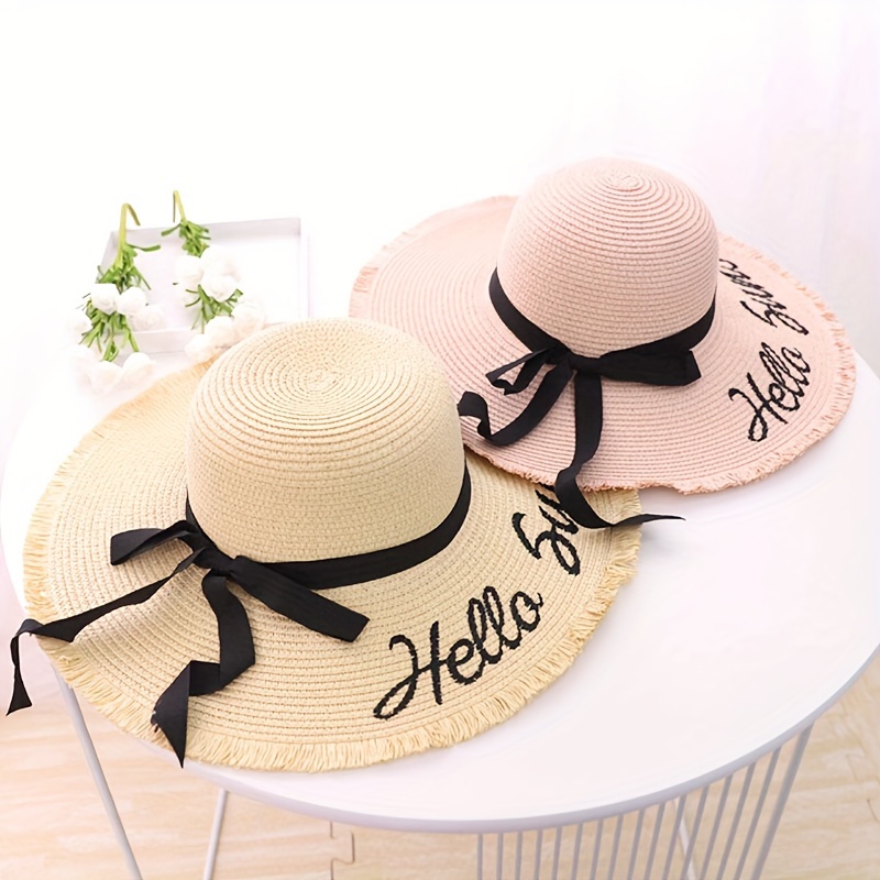 Beach Hats Women, Sequin Brim Hat, Straw Hat