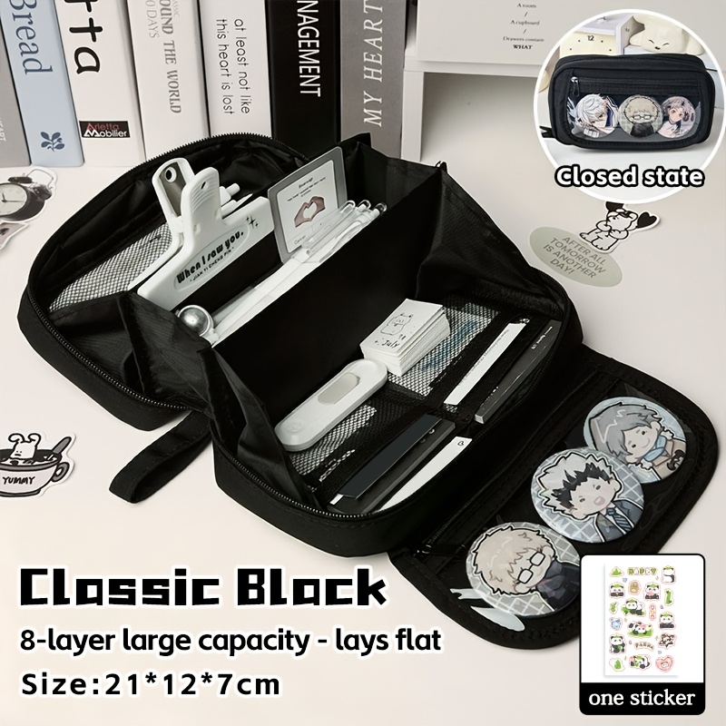 Large-capacity Volcano Pencil Case, Simple And Stylish Stationery Box With An Instagram- Aesthetic, Multi-compartment Stationery Pouch, Multi-functional Storage