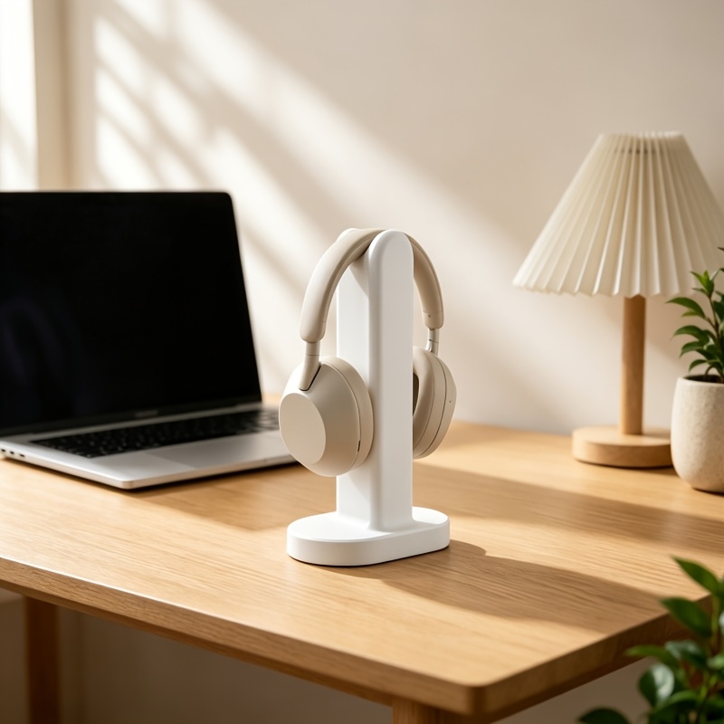 TEMU 1pc Minimalist Upright Headphone Stand, Desktop Over-ear Headphone Display And Storage Rack